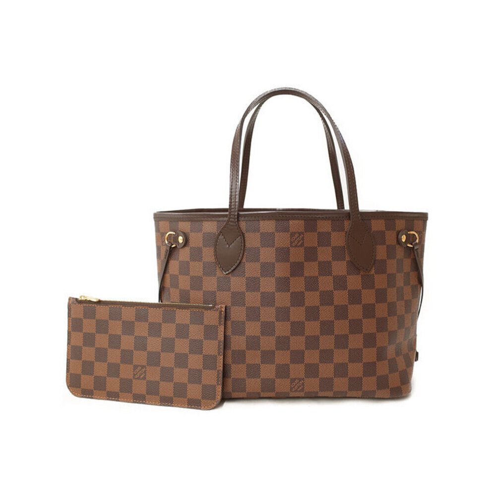 Louis Vuitton Damier Ebene Bag Neverfull Tote Brown - Picture 2 of 8